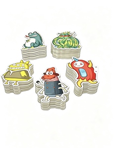 Customised cartoon dinosaur and monster stickers for children; waterproof vinyl stickers; die-cut self-adhesive stickers - Product Image 2
