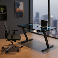Table de jeu RGB avec plateau en verre trempé pour PC, réglable en hauteur, multifonctionnelle, table de jeu de luxe, bureau électrique ergonomique debout
