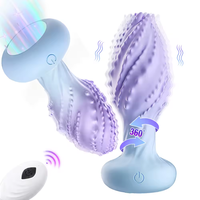Jouets sexuels pour le sexe anal 360 °   Vibromasseur rotatif avec lumière LED et télécommande, masseur de prostate pour hommes, masturbateur pour femmes