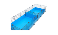 Cage de luxe pliable à un étage, grande, avec grille 2x4, plateau en plastique et design ouvert, pour 2-3 cochons d'Inde, avec fermeture à ceinture
