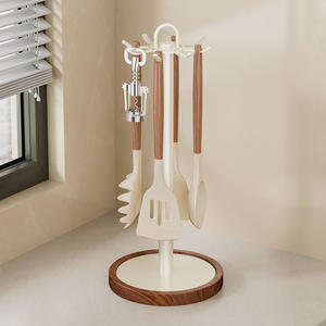 Organisateur de cuisine rotatif en acier inoxydable, design minimaliste pour le rangement des spatules, cuillères et louches, diamètre du crochet de 5 mm - Product Image 3