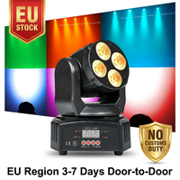 Luz móvil LED RGBWA/UV de 4x12W con función de lavado, activación por sonido DMX512, directa de fábrica, para iluminación de escenario DJ, desde almacén europeo.