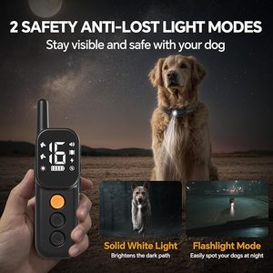 <strong>Dog</strong> <strong>Training</strong> <strong>Collar</strong>-2600ft Long Remote Control IP67 Waterproof 4 <strong>Training</strong> Modes Lighting, Beep, Vibration, Safe Shock For Twodog - Product Image 6