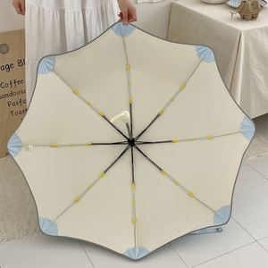Parapluie pliable automatique de couleur unie avec protection solaire UPF50+ résistant aux UV, parapluie pliable personnalisé pour les voyages - Product Image 4