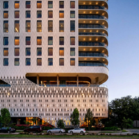 Panneau mural en aluminium à motif diamant, revêtement de façade, système de mur extérieur pour immeuble de bureaux