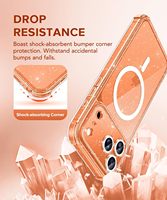 Coque TPU transparente antichoc BERFY pour 17 Pro Max avec paillettes, protection anti-jaunissement et protection d'écran, 3 lentilles de caméra diamantées