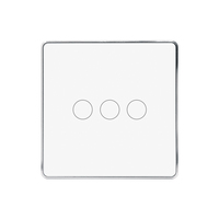 Smartdust Tuya Zigbee Smart Switch Cadre en aluminium argenté EU Fil neutre requis Light Touch Compatible Alexa Google Home 10A