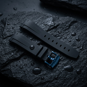 Correa de Reloj SKX007 de Caucho Vulcanizado de Color Negro con Hebilla Sólida, Orificios de 1.8mm y 2.5mm, Cabezal de 22mm - Product Image 4