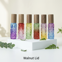 Flacons roll-on en verre de 10 ml pour huiles essentielles et parfums, avec bouchon à vis coloré mat, rechargeables, pour sérum de soin de la peau