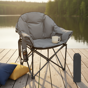 Chaise de camping de luxe portable pour l'extérieur, <span class=keywords><strong>cadre</strong></span> en métal, tissu Oxford, design pliable, douce, confortable, sac de rangement personnalisable - Product Image 1