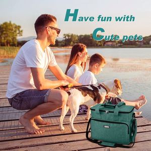 Bolsa de Viaje para Perros de Doble Capa con 2 Contenedores Extra Grandes para Comida, 2 Tazones Plegables para Perros, Bolsa de Transporte con Múltiples Bolsillos - Product Image 4