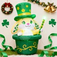 Direktvertrieb Großhandel St. Patrick's Day Kleeblatt-Grüner Hut Cartoon Aufblasbare Laterne Spielzeug für Irische Bierparty