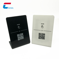 Étiquette NFC étanche avec code QR pour commande de menu alimentaire, impression personnalisée pour restaurants, code QR unique, balise NFC en acrylique noir adhésive