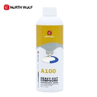 North Wolf A100 Heavy Cut 3 en 1, composé de polissage automobile, de glaçage et de finition pour plastiques, 500ml/1L