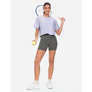 FOXA Lot de 2 hauts de yoga athlétiques à manches courtes et col rond pour femme, respirants, en spandex et polyester - Product Image 6