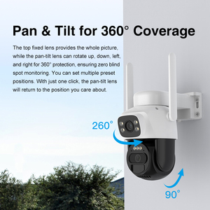 Nhà máy trực tiếp 6MP HD năng lượng mặt trời panel năng lượng mặt trời có thể sạc lại pin thông minh <span class=keywords><strong>IP</strong></span> <span class=keywords><strong>Wifi</strong></span> tầm nhìn ban đêm ống kính kép ngoài trời <span class=keywords><strong>Camera</strong></span> An Ninh - Product Image 3