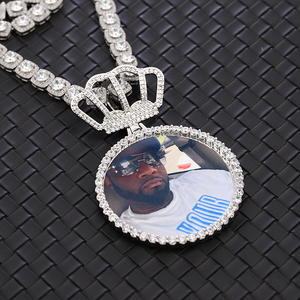 Pendentif personnalisé en moissanite avec photo/image, en argent 925, breloque souvenir, passe le testeur de diamant, breloques diamant VVS, cadeau - Product Image 4