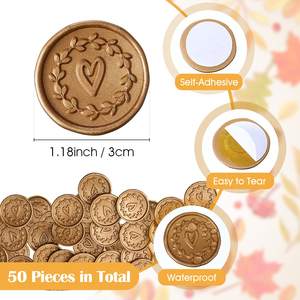 Stiker Segel Lilin Logo Khusus 3D Weeding Terima Kasih Stiker Lilin Logo 3.5 Cm Ukuran Botol Surat Lilin Segel untuk Amplop - Product Image 6