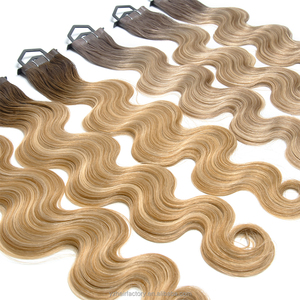 ผมต่อแบบ Double Drawn ของแท้จากรัสเซีย  จัดเรียงเกล็ดผม  แบบ Blonde Russian Hair  หนาแน่นเป็นพิเศษ  แบบ Piano Genius Weft - Product Image 6