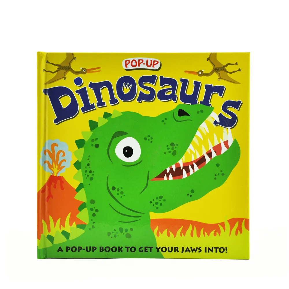 ที่กำหนดเองภาษาอังกฤษ3D ป๊อปอัพ Dynasour ไดโนเสาร์ Dinos พิมพ์หนังสือสำหรับเด็ก