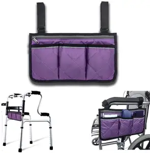 Custom Waterproof Walker Hanging Storage Armrest Accessories Wheelchair Side Bag