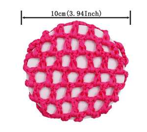 Cubierta de <span class=keywords><strong>moño</strong></span> de <span class=keywords><strong>malla</strong></span> para mujer, Red de pelo de redecilla de ganchillo y anillo mágico para el pelo, fabricante de estilizador, <span class=keywords><strong>moño</strong></span> de Donut de pelo caliente para patinaje de baile de Ballet - Product Image 4