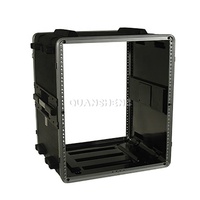 Boîtier de transport léger en plastique ABS rigide 2U/3U/4U/6U/8U/10U/12U pour amplificateur de puissance, surface antidérapante