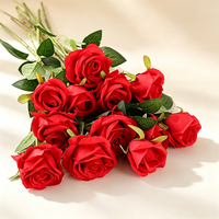 1 pièce de roses artificielles séchées, fleurs réalistes au toucher réel, faites à la main, longue durée, pour mariage, Noël, Saint-Valentin