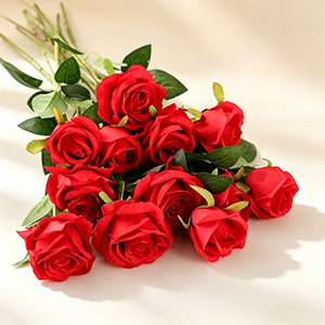 1 pièce <span class=keywords><strong>de</strong></span> roses artificielles séchées, fleurs réalistes au toucher réel, faites à la main, longue durée, pour mariage, Noël, Saint-Valentin - Product Image 1
