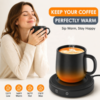 Mug Pintar Penghangat Otomatis untuk Dapur, Gadget Kamar Tidur, Mug Pengontrol Suhu, Ide Bisnis untuk Memulai Usaha, Set dengan Bantalan Penghangat