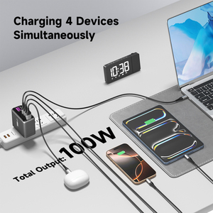 Cargador USB-C Vina con Enchufe Europeo, 4 Puertos USB-C y USB-A, Pantalla TFT, Carga Rápida GaN de 100W, Certificación PD 3.1 PPS y CE para <span class=keywords><strong>Xiaomi</strong></span> - Product Image 6