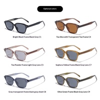 Lunettes de soleil unisexes Sunray TR90 carrées, polarisées UV400, verres dégradés noir-brun, légères, durables, rétro, vintage, élégantes