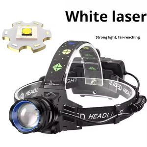 ไฟฉายคาดศีรษะ LED แบบชาร์จได้ AA แสงเลเซอร์สีขาว แรงสูง กันน้ำ IP65 วัสดุ ABS ระยะส่องไกล 500 ม. ปรับความสว่างได้ ซูมได้ ใช้กลางแจ้ง - Product Image 2