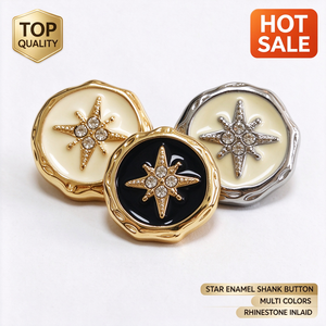 Boutons en métal émaillé étoile à tige, incrustés de strass, multicolores, personnalisables pour costumes, manteaux et accessoires vestimentaires – Grande Vente - Product Image 3