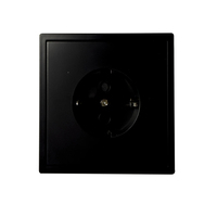 Mvava OEM EU/UK tombol tekan besar PC Brushed Panel permukaan hitam 1 Gang 1 cara cahaya listrik sentuh dinding saklar dan soket rumah