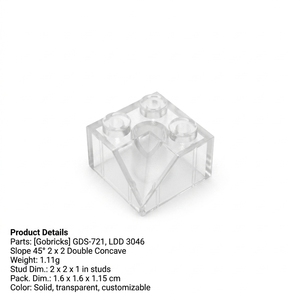 Gobricks GDS-721 Blok Bangunan Slope 45 °   2 X 2 Genteng Miring LDD 3046 Double Concave 2x2 45 dengan Cekungan - Product Image 2