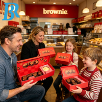Boîtes personnalisées pour mini brownies, emballages pour brownies, boîtes pour biscuits au chocolat au lait, séparateurs pour boîtes à biscuits, boîtes à biscuits à emporter, biscuits