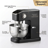 Batteur sur socle 7 litres avec moteur DC, logo personnalisé, minuteur numérique 1-99 min, mixeur de cuisine silencieux CE7001 en acier inoxydable, service ODM