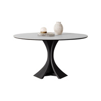 Mesa de Comedor, Blanca Pura, Moderna y Minimalista, Personalizable, Estilo Retro Redondo para Apartamentos Pequeños