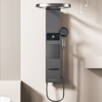 Nouvelle conception de colonne de douche murale en alliage d'aluminium W8 avec jets de massage en cascade et douche à main