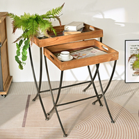 Table d'appoint en bois au design moderne avec pieds en métal, durable et facile à assembler, meubles de salon, décoration intérieure