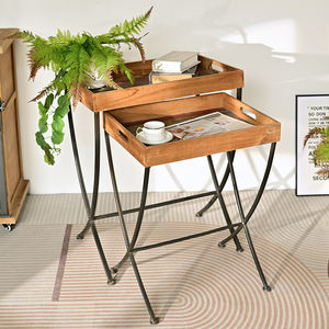 Handicrafts Modern Design Wooden Coffee <b>Side</b> Table with Metal Legs Durable & Easy Assembly <b>for</b> <b>Living</b> <b>Room</b> Home Decor - Product Image 3