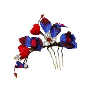 Nouvelle épingle à cheveux florale classique de style chinois, de couleur violet-rouge, accessoire de coiffure pour robe de mariée, accessoire rétro de style chinois pour cheongsam. - Product Image 5
