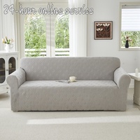 Housse de canapé extensible élastique en forme de L pour 7 places