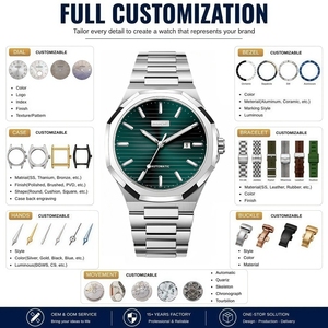 Fabricant de montres personnalisées à faible MOQ, montres classiques automatiques de luxe pour hommes en acier inoxydable, mouvement mécanique japonais - Product Image 2