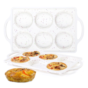 MUYULINS Factory 6-Cup LFGB Non-Stick BPA-Free Metal Reinforced Frame Giant <b>Silicone</b> Cup Muffin Cake Mold - Product Image 1