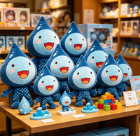 Peluche Mascotte Goutte d'Eau, Personnage de Dessin Animé Adorable, Poupée en Peluche pour Promotion de Marque, Vente en Gros