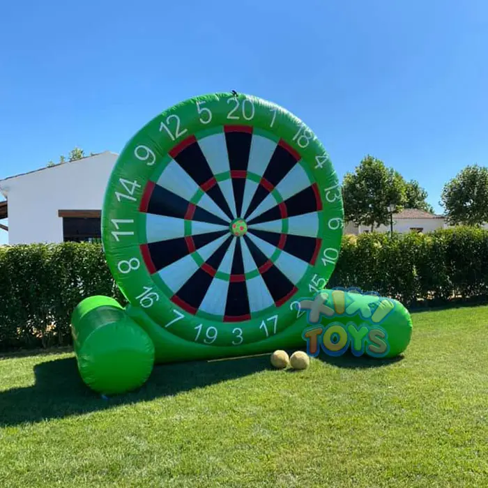 XIXI GIOCATTOLI di colore Verde 4m di alta air piede dardo giochi di carnevale gonfiabile appiccicoso di calcio giochi di tiro