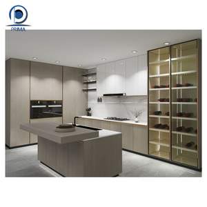 Set di armadi da <span class=keywords><strong>cucina</strong></span> moderni di <span class=keywords><strong>dimensioni</strong></span> personalizzate <span class=keywords><strong>con</strong></span> <span class=keywords><strong>tavolo</strong></span> e lavello a <span class=keywords><strong>isola</strong></span> intero armadio in melamina popolare cucine contemporanee - Product Image 6