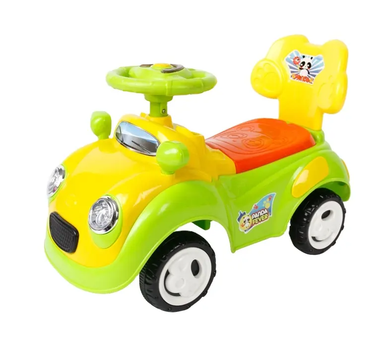 عالية الجودة البلاستيكية سيارة ألعاب أطفال عربة ووكر دفع شريط الاطفال ركوب على سيارة مع الموسيقى والضوء مع بقية الظهر.